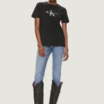 T-shirt Calvin Klein Jeans DIFFUSED MONOLOGO Nero - Foto 5
