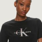 T-shirt Calvin Klein Jeans DIFFUSED MONOLOGO Nero - Foto 2