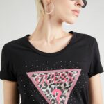 T-shirt Guess SS RN SPRING TRIANGLE Nero - Foto 2