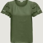 T-shirt Jacqueline de Yong Jdyhannah S/S Lace Wvn Verde Scuro - Foto 5