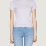T-shirt Tommy Hilfiger Jeans SLIM TONAL LINEA Lilla - Foto 1