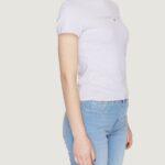 T-shirt Tommy Hilfiger Jeans SLIM TONAL LINEA Lilla - Foto 3
