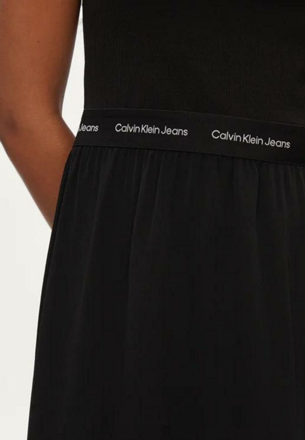 Vestito corto Calvin Klein Jeans LOGO ELASTIC Nero - Foto 4