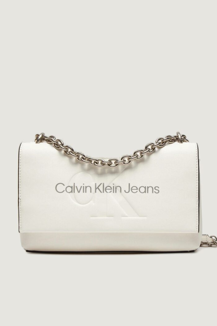 Borsa Calvin Klein SCULPTED EW FLAP CONV25 MONO Bianco