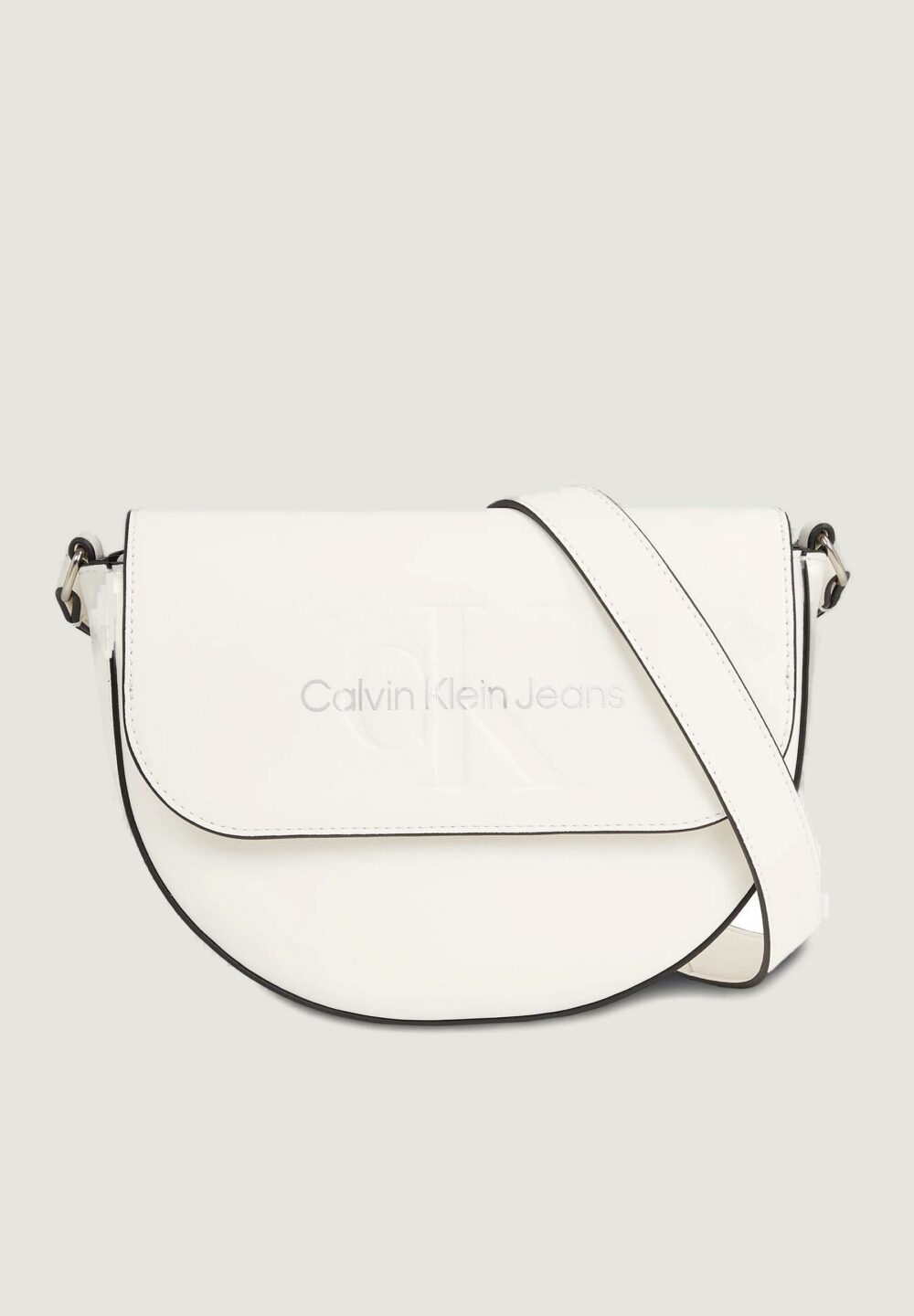Borsa Calvin Klein Jeans SCULPTED SADDLE BAG22 MONO Bianco - Foto 2