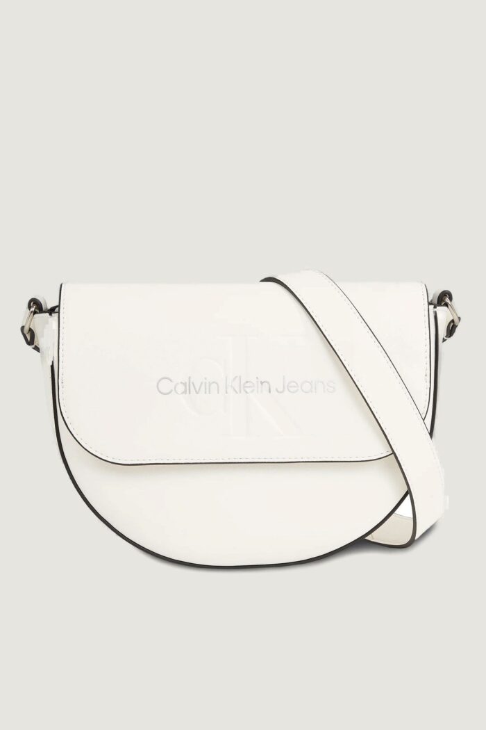 Borsa Calvin Klein SCULPTED SADDLE BAG22 MONO Bianco