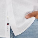 Camicia manica corta Tommy Hilfiger Jeans REG MAO LINEN Bianco - Foto 4