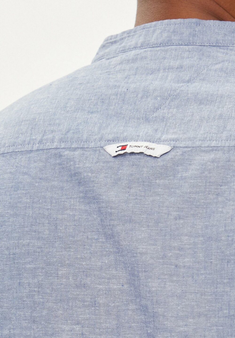 Camicia manica corta Tommy Hilfiger Jeans REG MAO LINEN Denim chiaro - Foto 4