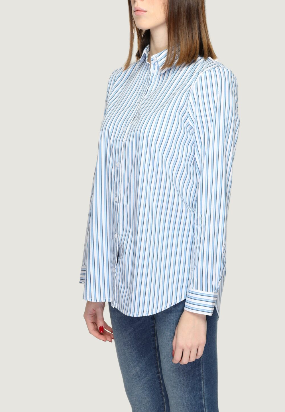 Camicia manica lunga Street One QR Striped business blouse Celeste - Foto 5