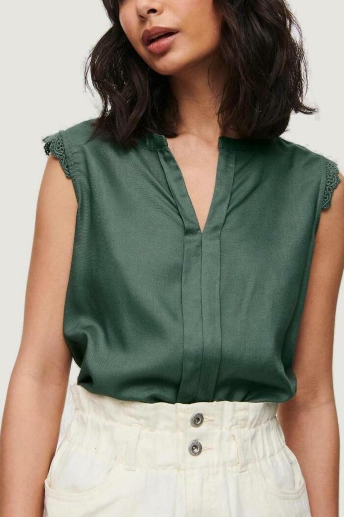Canotta Only Kimmi S/L Top Wvn Noos VERDE SALVIA