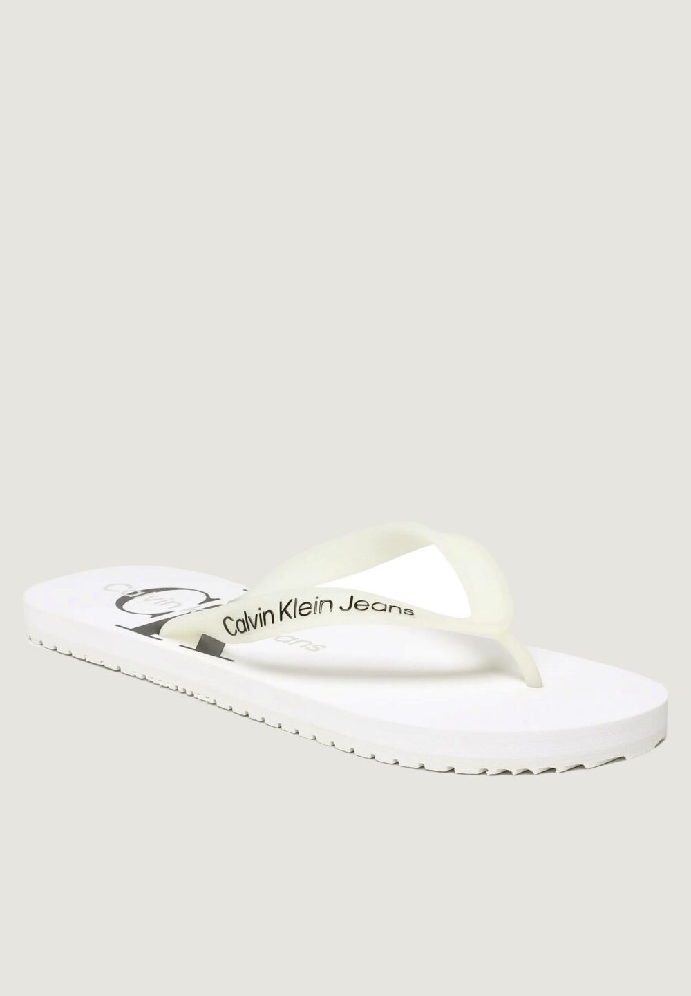 Infradito Calvin Klein Jeans BEACH MONOGRA Bianco - Foto 3