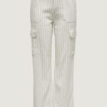 Pantaloni regular Only Onlmalfy-Caro Linen Cargo Bianco - Foto 5