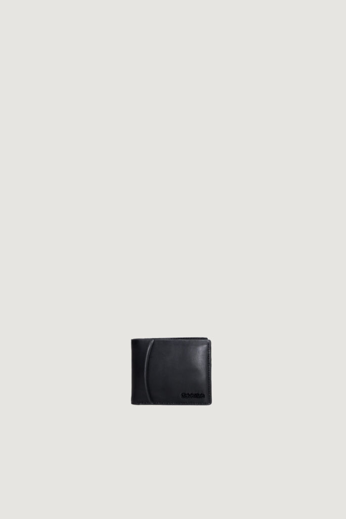 Portafoglio con portamonete Calvin Klein MINIMAL FOCUS BIFOLD 6CC W/BILL Nero