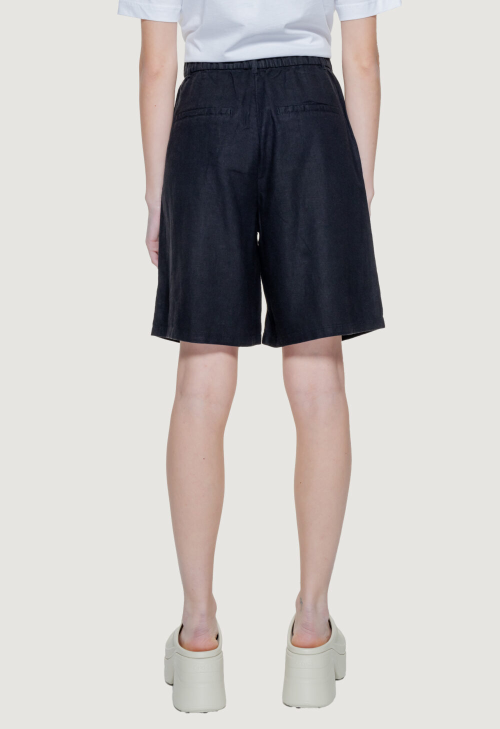 Shorts Only Onlcaro Hw Wide Linen Bl Cc Tlr Nero - Foto 2