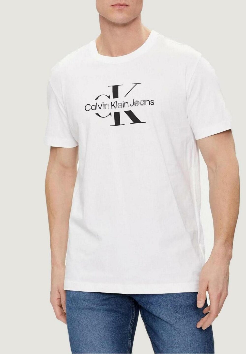 T-shirt Calvin Klein Jeans DISRUPTED OUTLINE Bianco - Foto 1