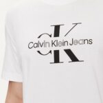 T-shirt Calvin Klein Jeans DISRUPTED OUTLINE Bianco - Foto 2