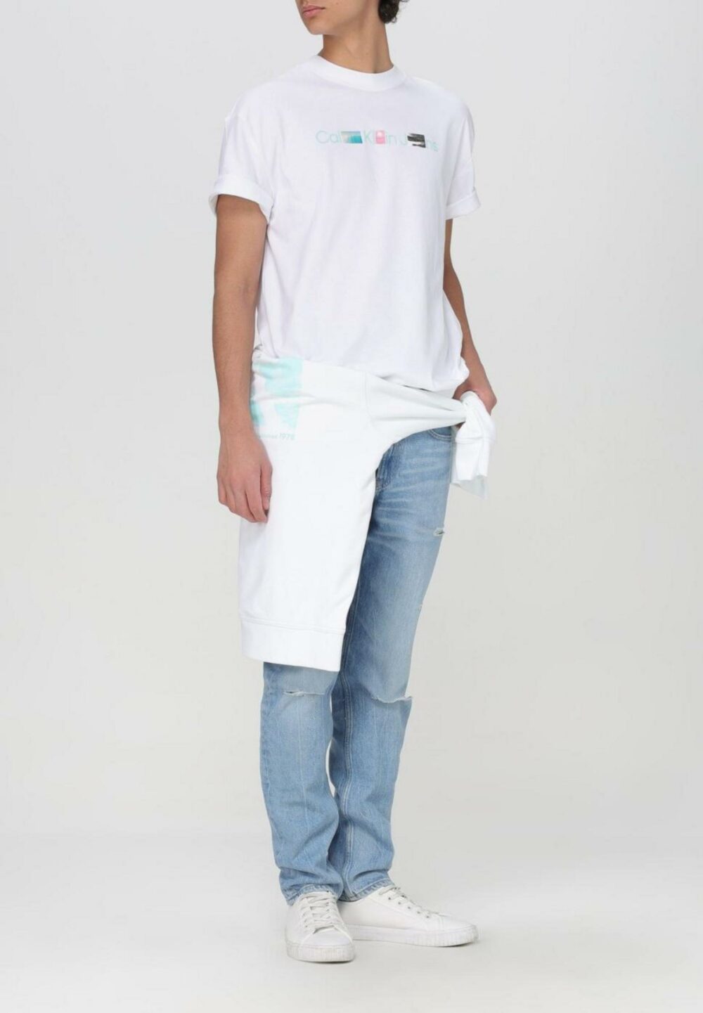 T-shirt Calvin Klein Jeans  Bianco - Foto 4