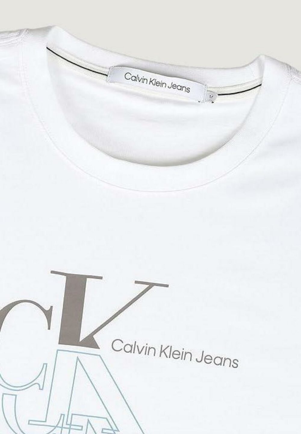 T-shirt Calvin Klein Jeans MONOGRAM ECHO Bianco - Foto 2