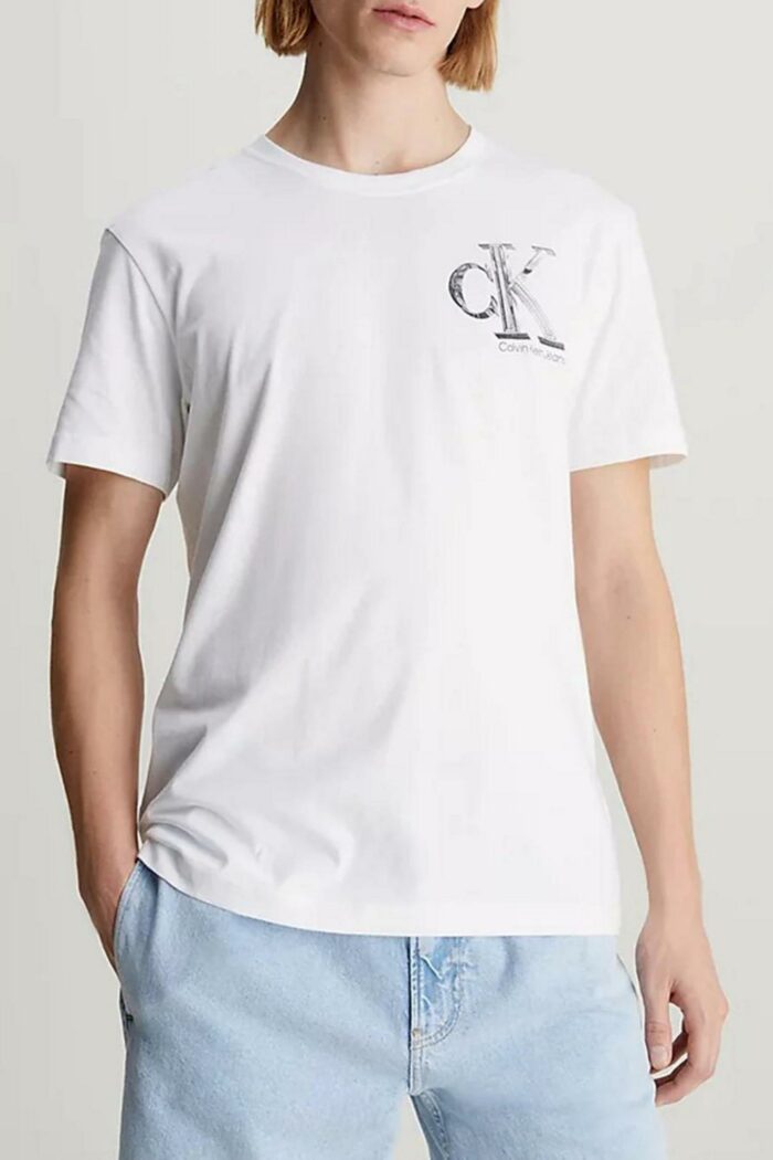 T-shirt Calvin Klein META MONOGRAM Bianco