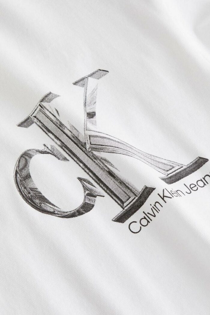 T-shirt Calvin Klein META MONOGRAM Bianco