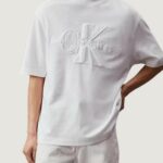 T-shirt Calvin Klein Jeans PREMIUM MONOLOGO Bianco - Foto 1