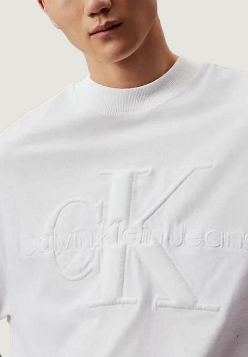 T-shirt Calvin Klein Jeans PREMIUM MONOLOGO Bianco - Foto 2