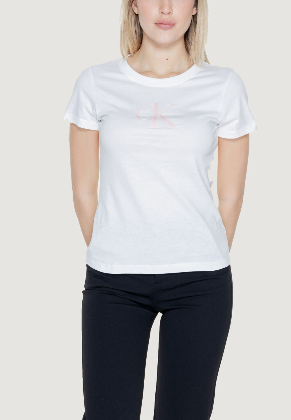 T-shirt Calvin Klein Jeans SATIN Bianco - Foto 4
