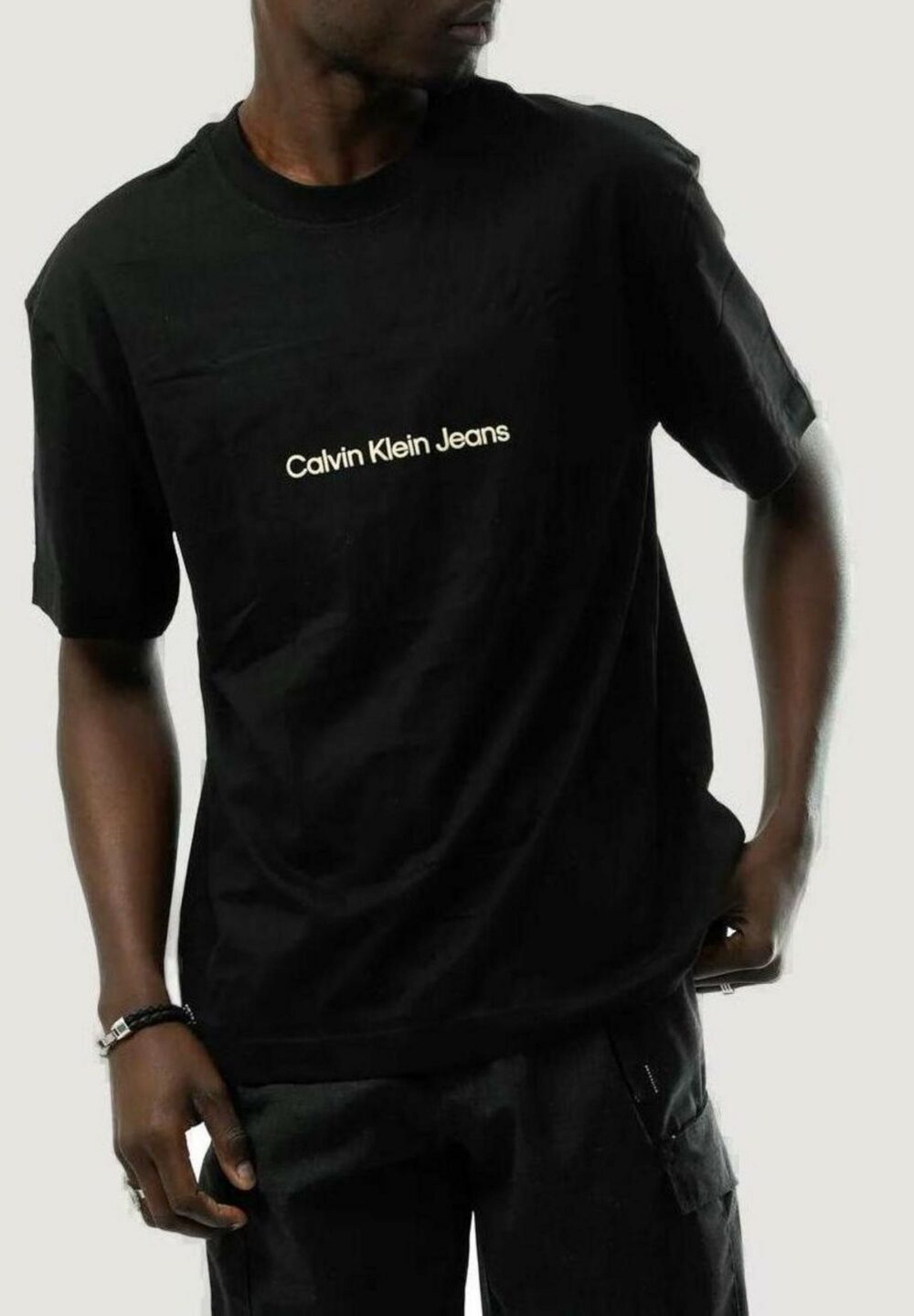 T-shirt Calvin Klein Jeans SQUARE FREQUENCY Nero - Foto 1