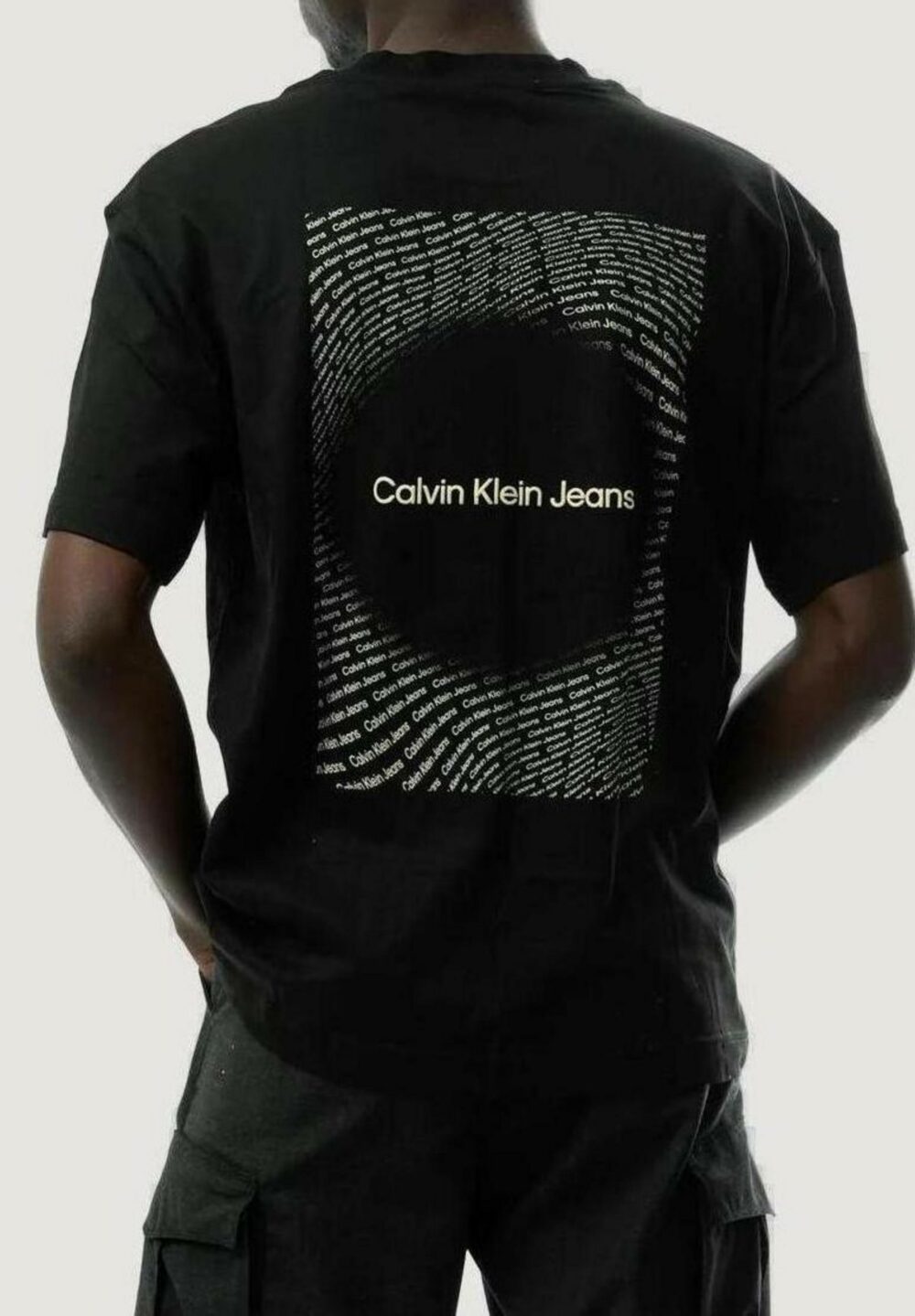 T-shirt Calvin Klein Jeans SQUARE FREQUENCY Nero - Foto 3