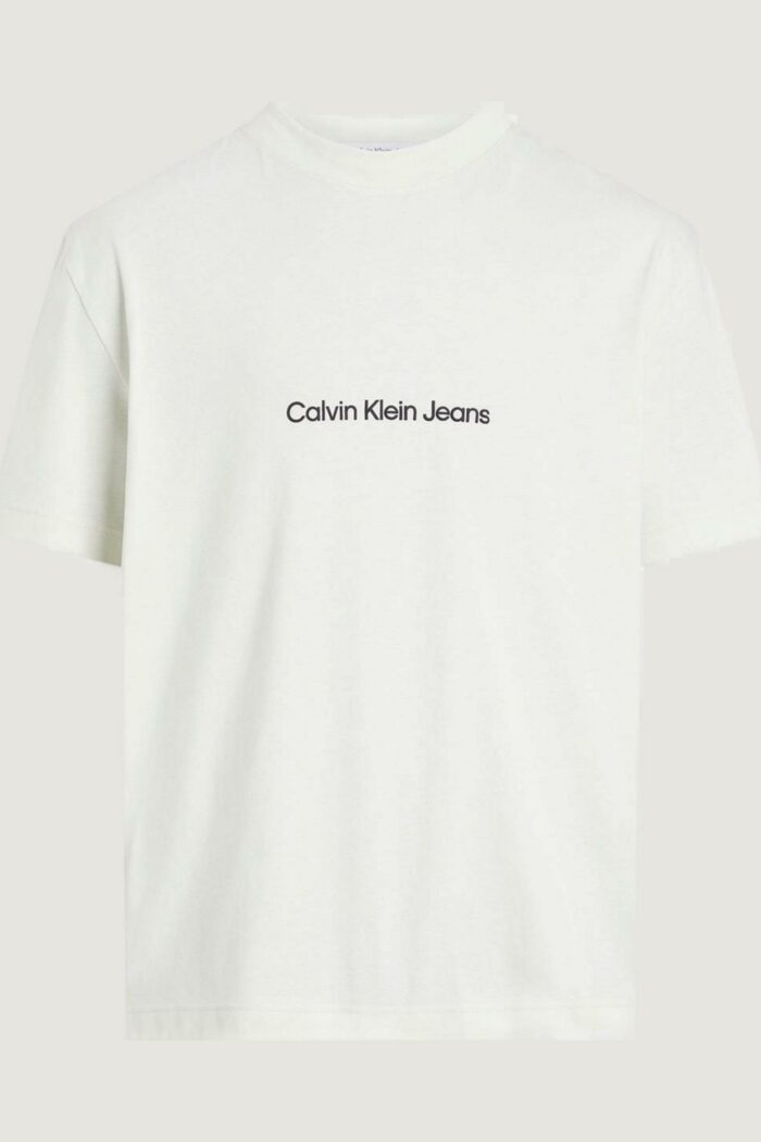 T-shirt Calvin Klein SQUARE FREQUENCY Panna