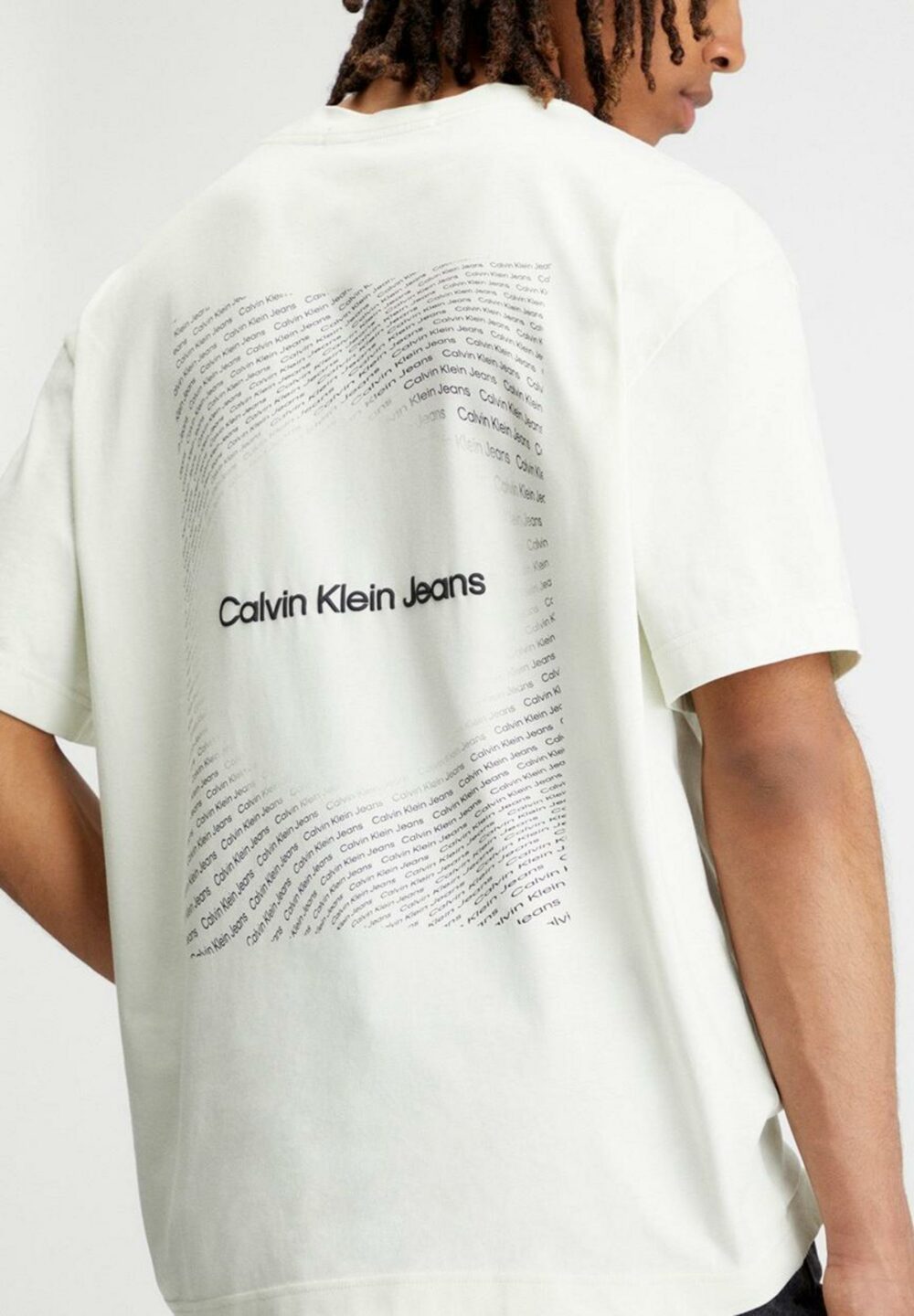 T-shirt Calvin Klein Jeans SQUARE FREQUENCY Panna - Foto 3