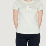 T-shirt Calvin Klein Jeans SATIN Verde - Foto 4