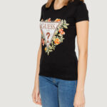T-shirt Guess SS CN TRIANGLE FLOWERS Nero - Foto 3