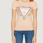 T-shirt Guess SS CN TRIANGLE FLOWERS Pesca - Foto 5