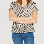 T-shirt Jacqueline de Yong JDYSTARR LIFE S/S V-NECK TOP WVN Bianco - Foto 1