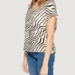 T-shirt Jacqueline de Yong JDYSTARR LIFE S/S V-NECK TOP WVN Bianco - Foto 4