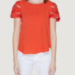 T-shirt Jacqueline de Yong Jdyhannah S/S Lace Wvn Rosso - Foto 1