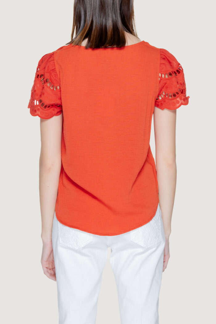 T-shirt Jacqueline De Yong Jdyhannah S/S Lace Wvn Rosso