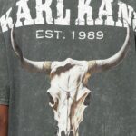 T-shirt Karl Kani SMALL SIGNATURE WASHED HEAVY JERSEY SKULL TEE Antracite - Foto 4