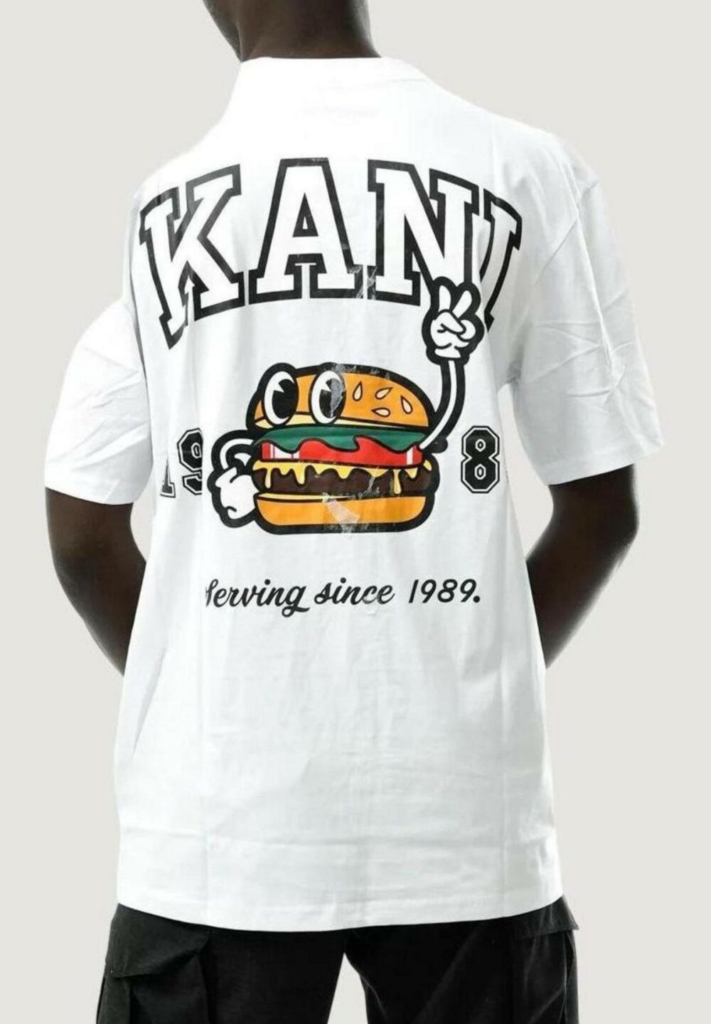 T-shirt Karl Kani SMALL SIGNATURE BURGER TEE Bianco - Foto 4