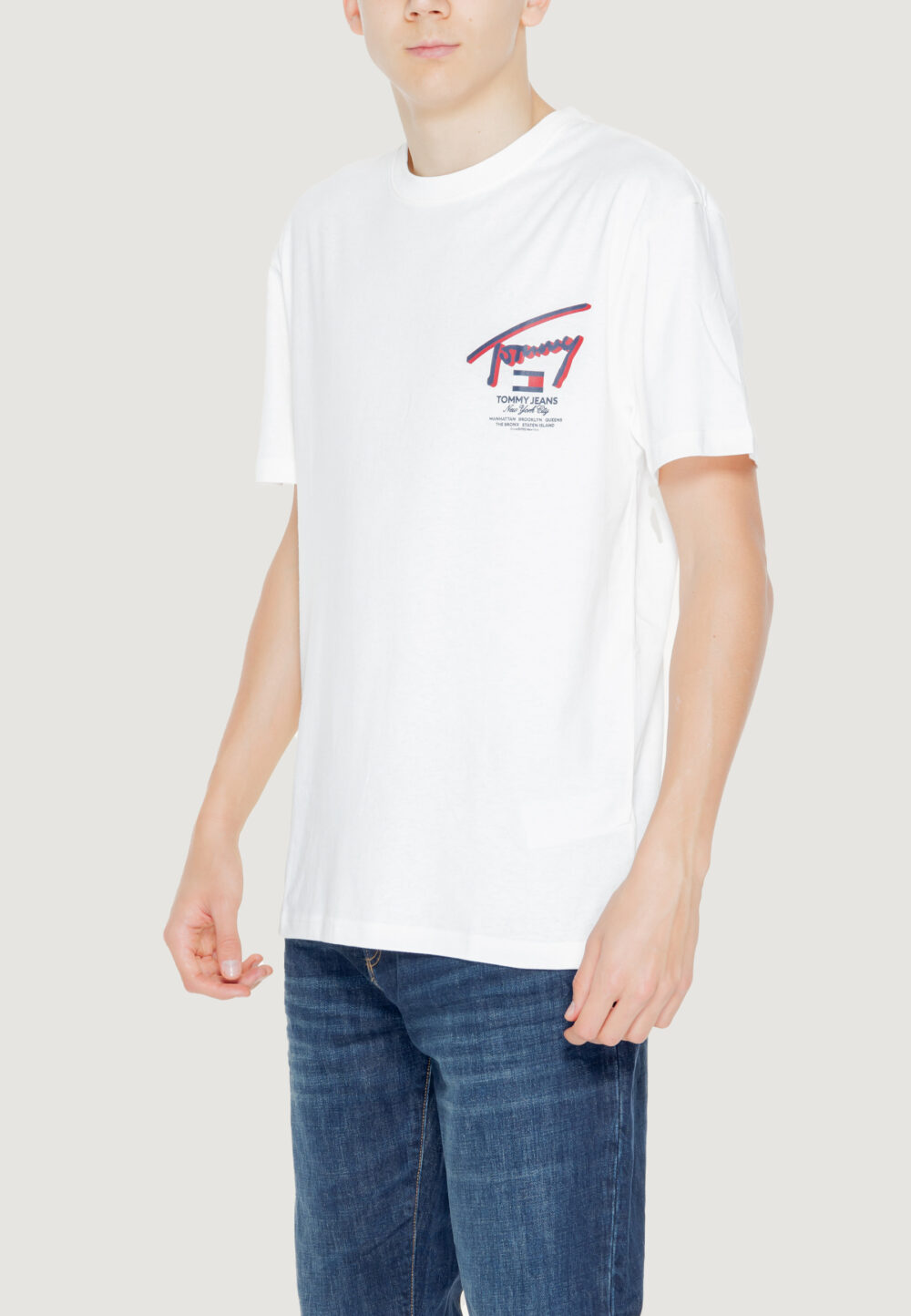 T-shirt Tommy Hilfiger Jeans REG 3D STREET Bianco - Foto 3
