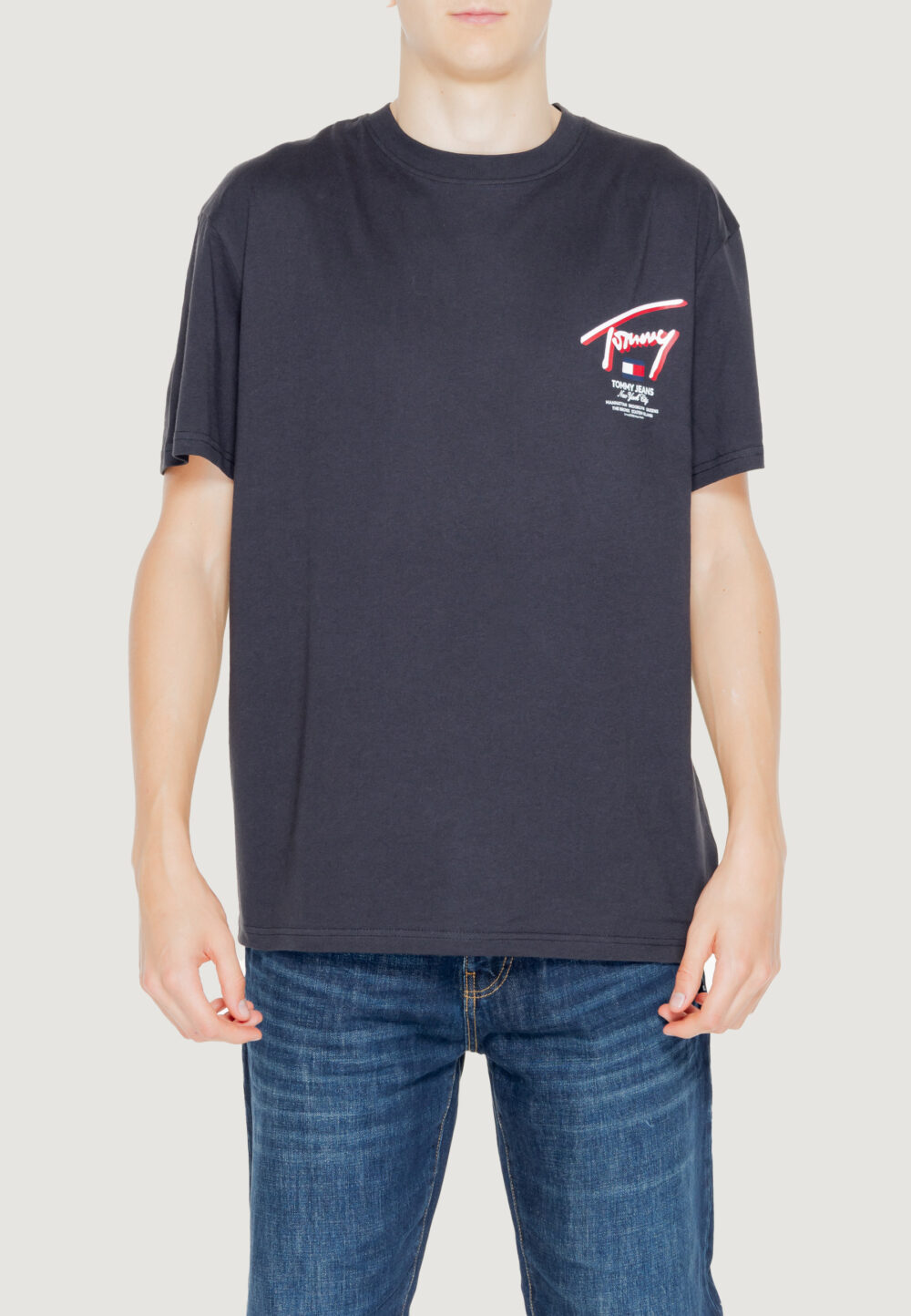 T-shirt Tommy Hilfiger Jeans REG 3D STREET Nero - Foto 1