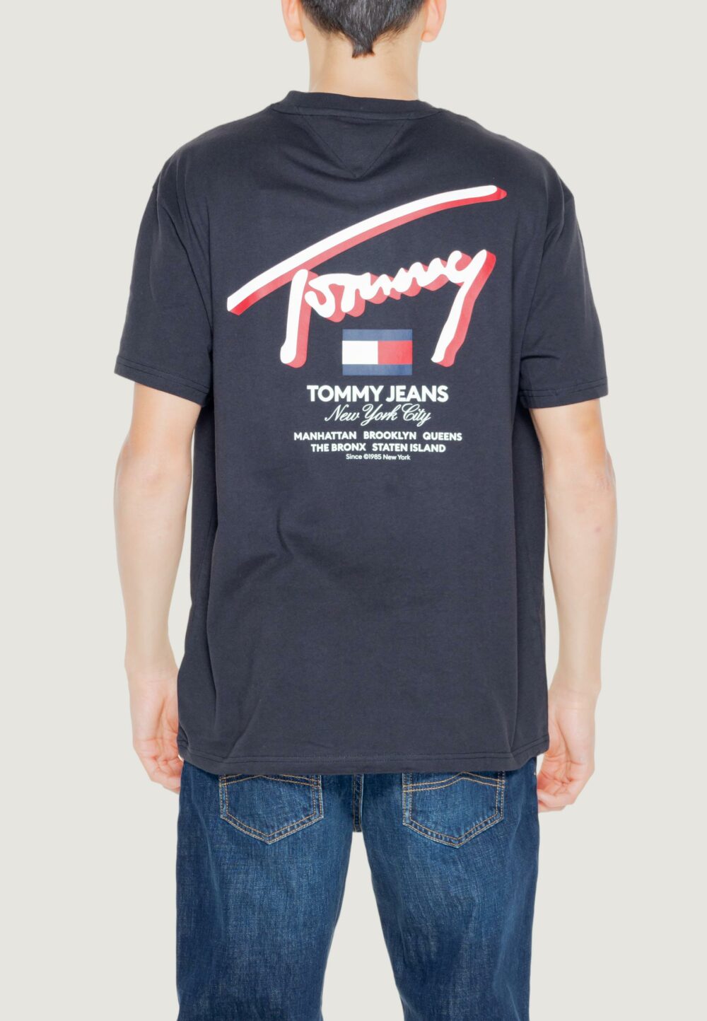 T-shirt Tommy Hilfiger Jeans REG 3D STREET Nero - Foto 2