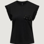 T-shirt Only ONLFILIPPA S/S DETAIL POCKET TOP JRS Nero - Foto 4