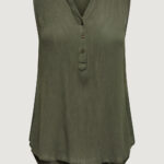 Blusa manica corta Only ONLJETTE LIFE S/L TOP WVN NOOS Verde Oliva - Foto 2