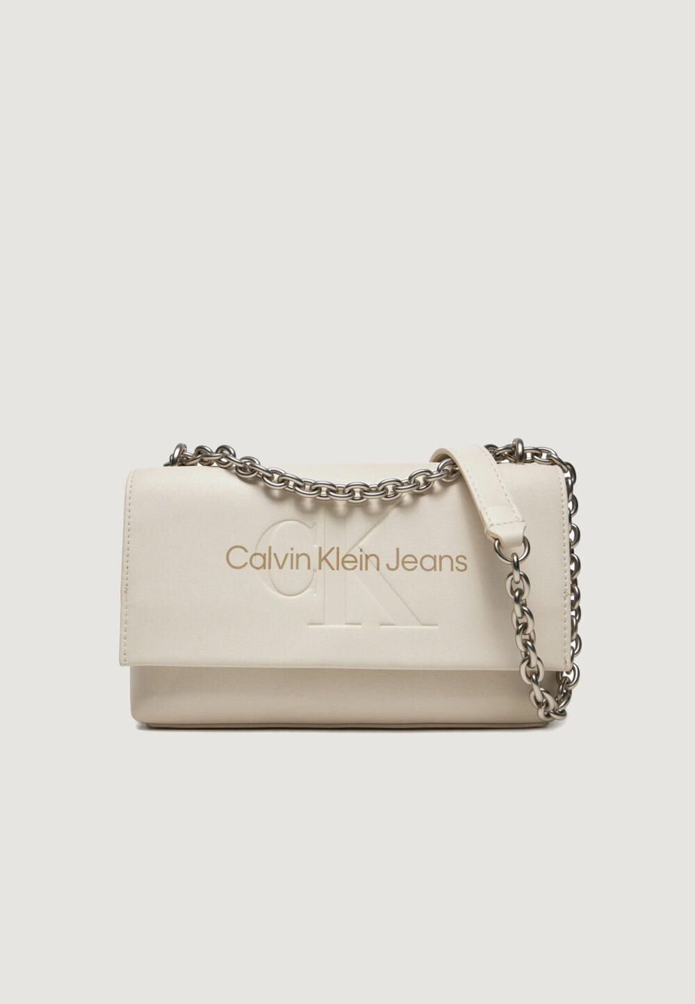 Borsa Calvin Klein Jeans SCULPTED EW FLAP W/CHAIN25 MONO Beige - Foto 1