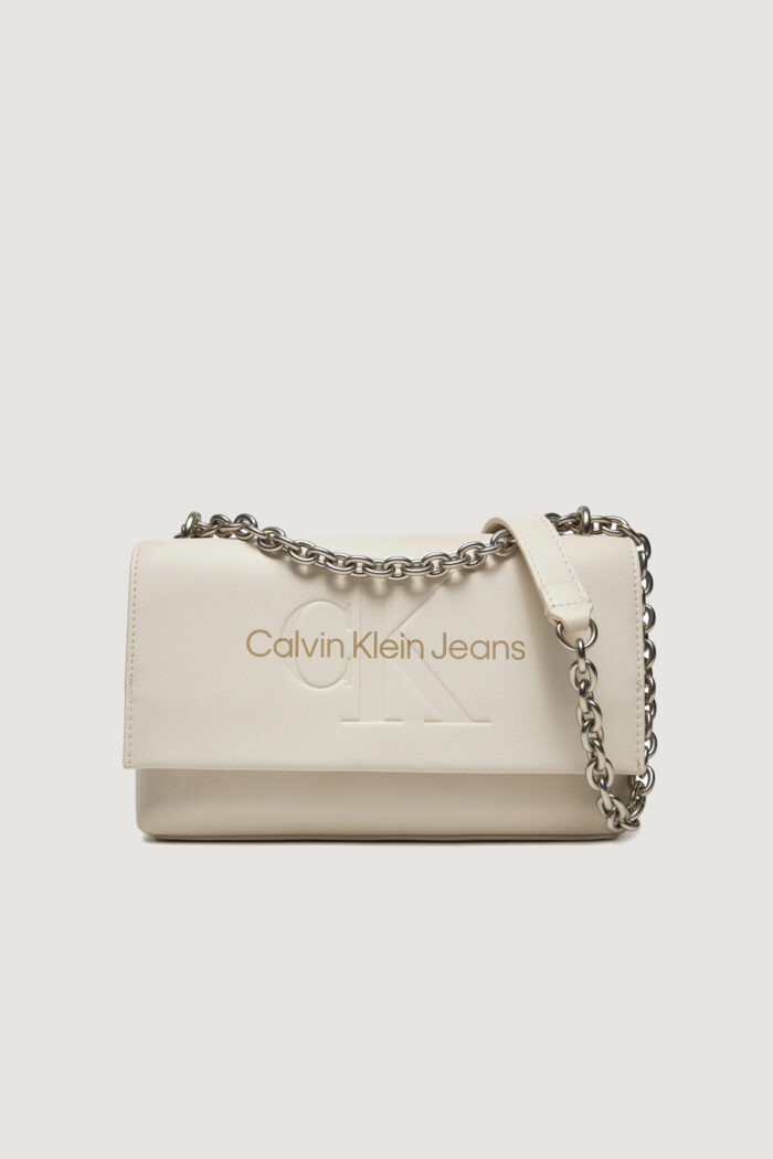 Borsa Calvin Klein SCULPTED EW FLAP W/CHAIN25 MONO Beige