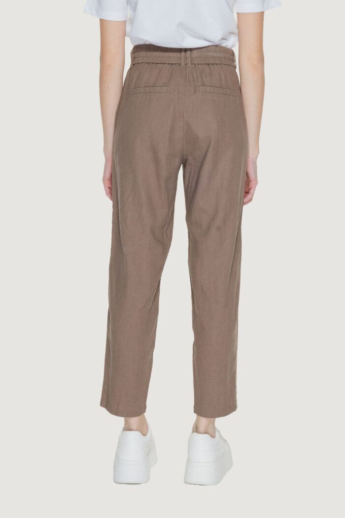 Pantaloni regular Only ONLCARO-POPTRASH EASY LINEN BL PNT NOOS Marrone