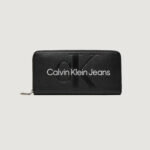 Portafoglio grande Calvin Klein Jeans SCULPTED ZIP AROUND MONO Nero - Foto 1