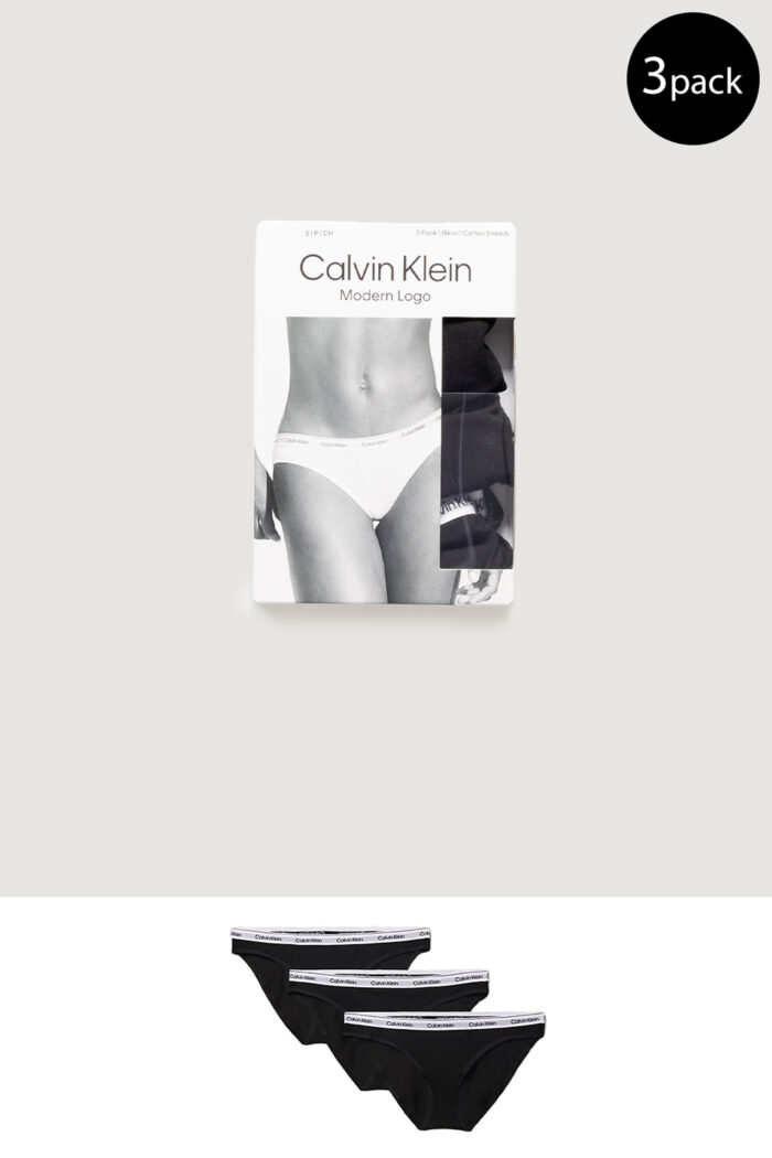 Slip e perizoma Calvin Klein 3 PACK (LOW-RISE) Nero – 000QD5207E